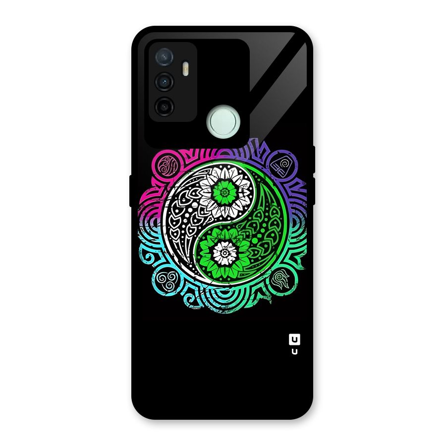 Yin and Yang Colorful Mandala Glass Back Case for Oppo A53