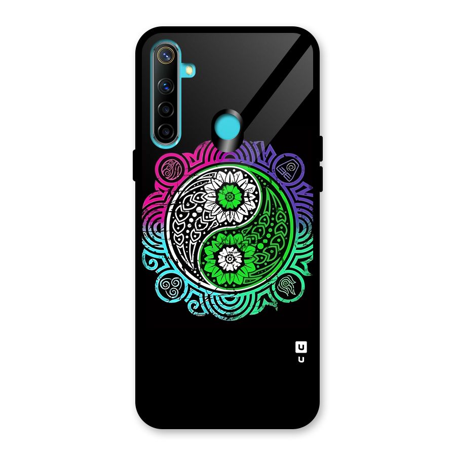 Yin and Yang Colorful Mandala Glass Back Case for Realme 5i