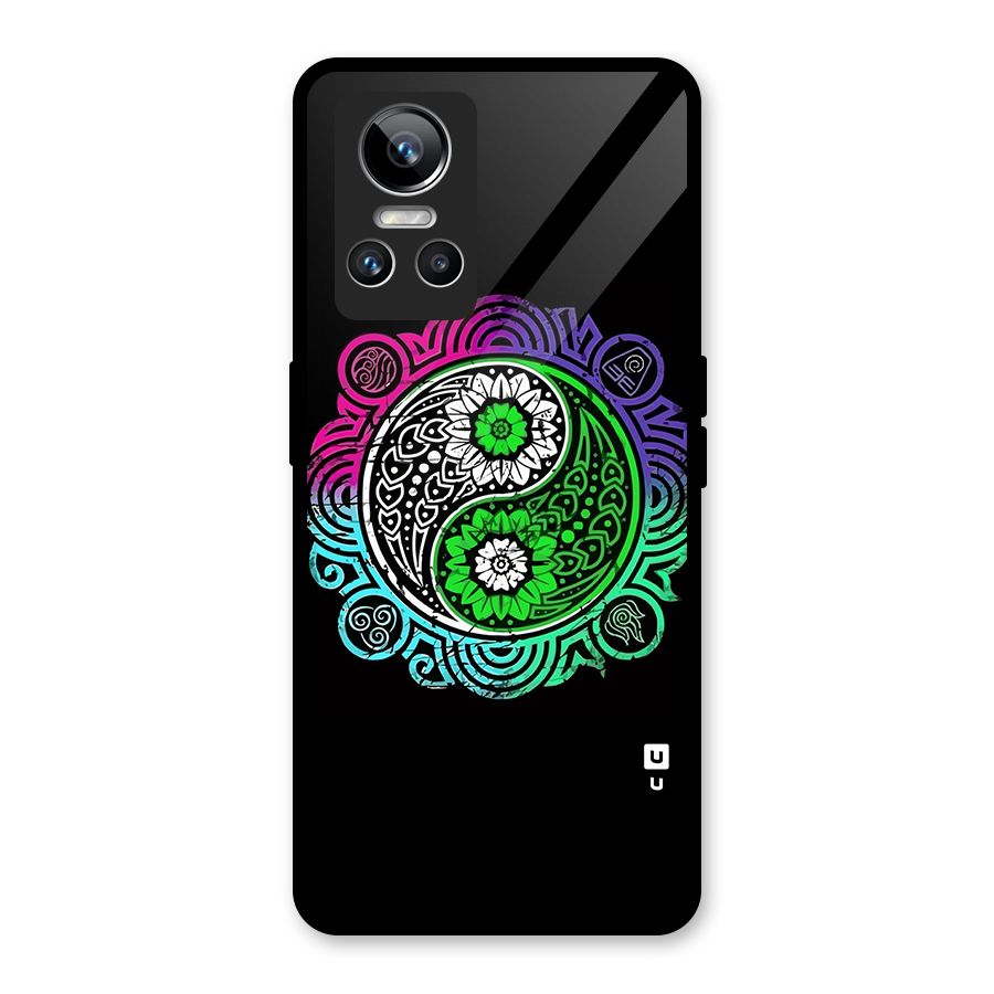 Yin and Yang Colorful Mandala Glass Back Case for Realme GT Neo 3
