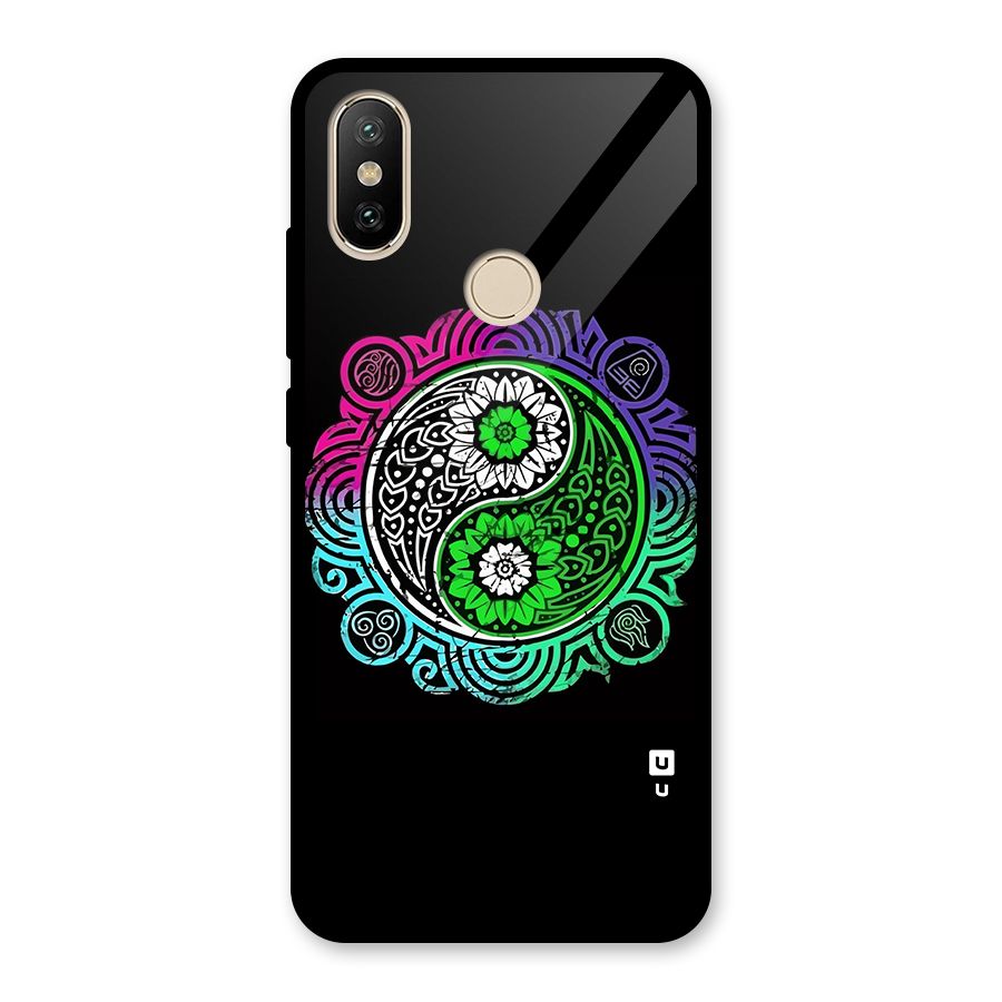 Yin and Yang Colorful Mandala Glass Back Case for Redmi A2