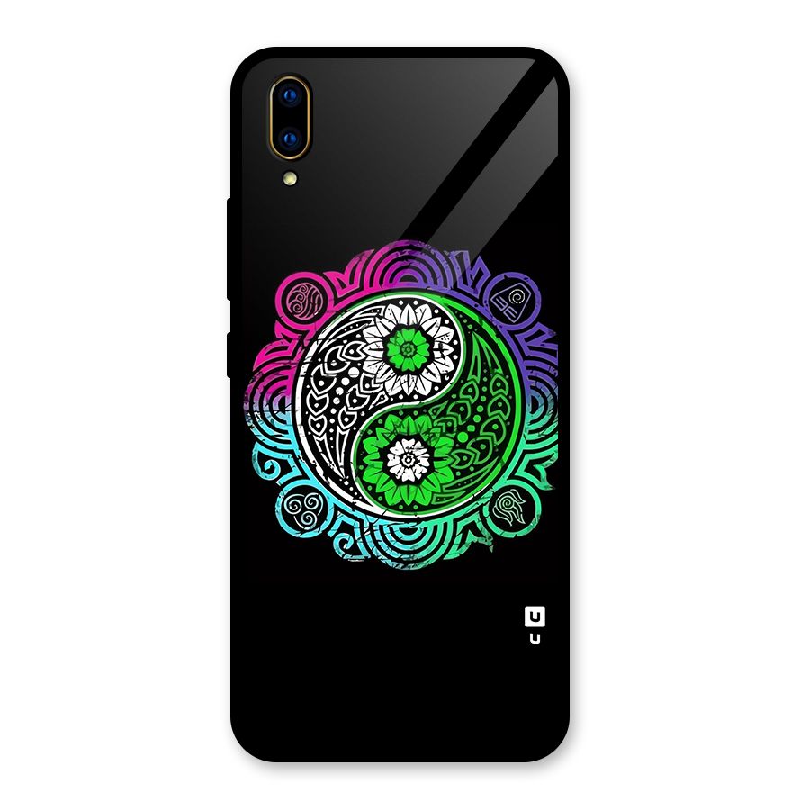 Yin and Yang Colorful Mandala Glass Back Case for Vivo V11 Pro