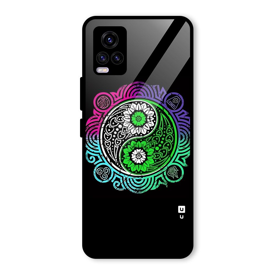 Yin and Yang Colorful Mandala Glass Back Case for Vivo V20 2021