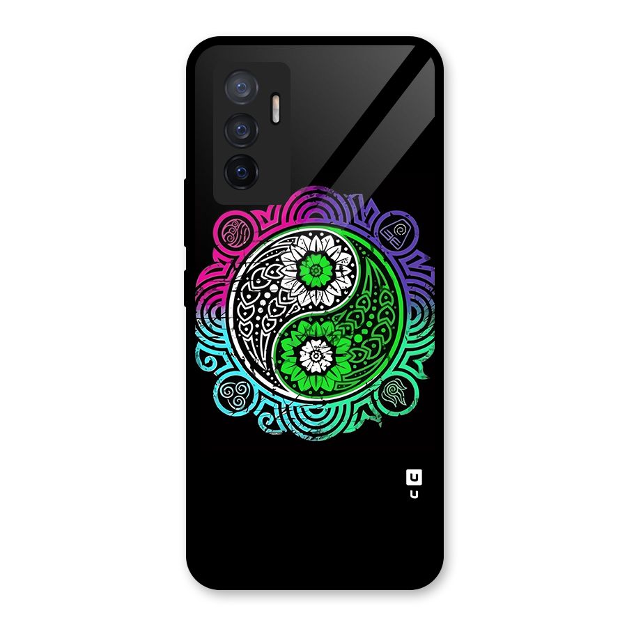 Yin and Yang Colorful Mandala Glass Back Case for Vivo V23e