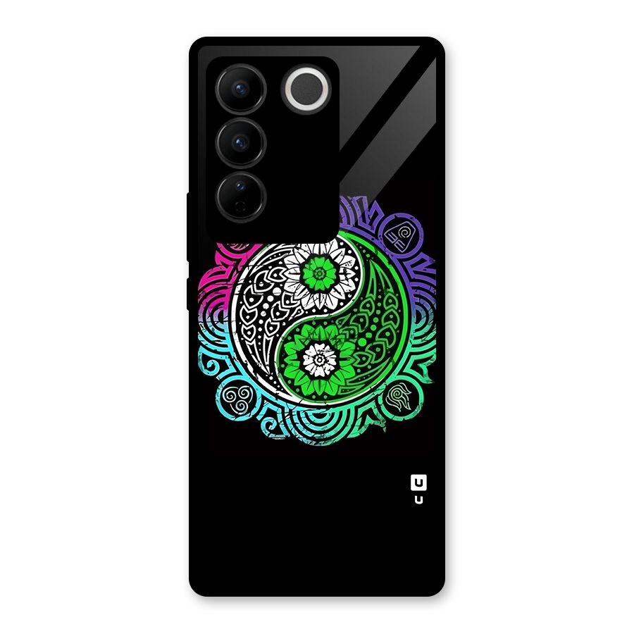 Yin and Yang Colorful Mandala Glass Back Case for Vivo V27