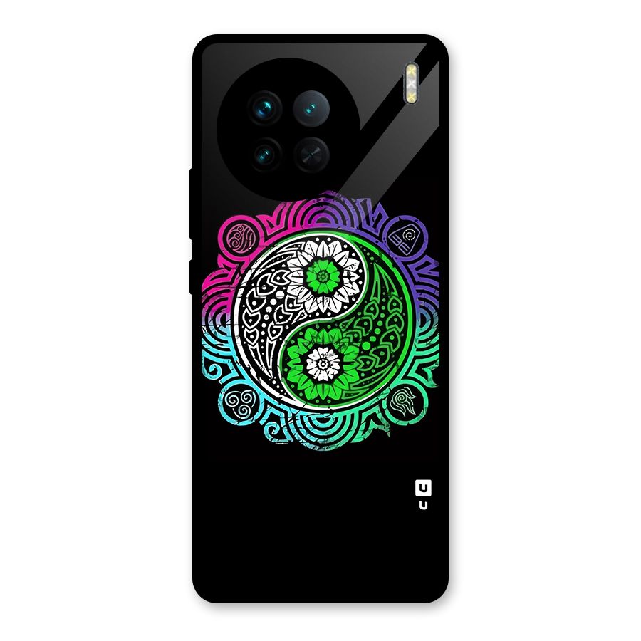 Yin and Yang Colorful Mandala Glass Back Case for Vivo X90