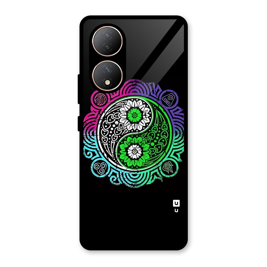 Yin and Yang Colorful Mandala Glass Back Case for Vivo Y100