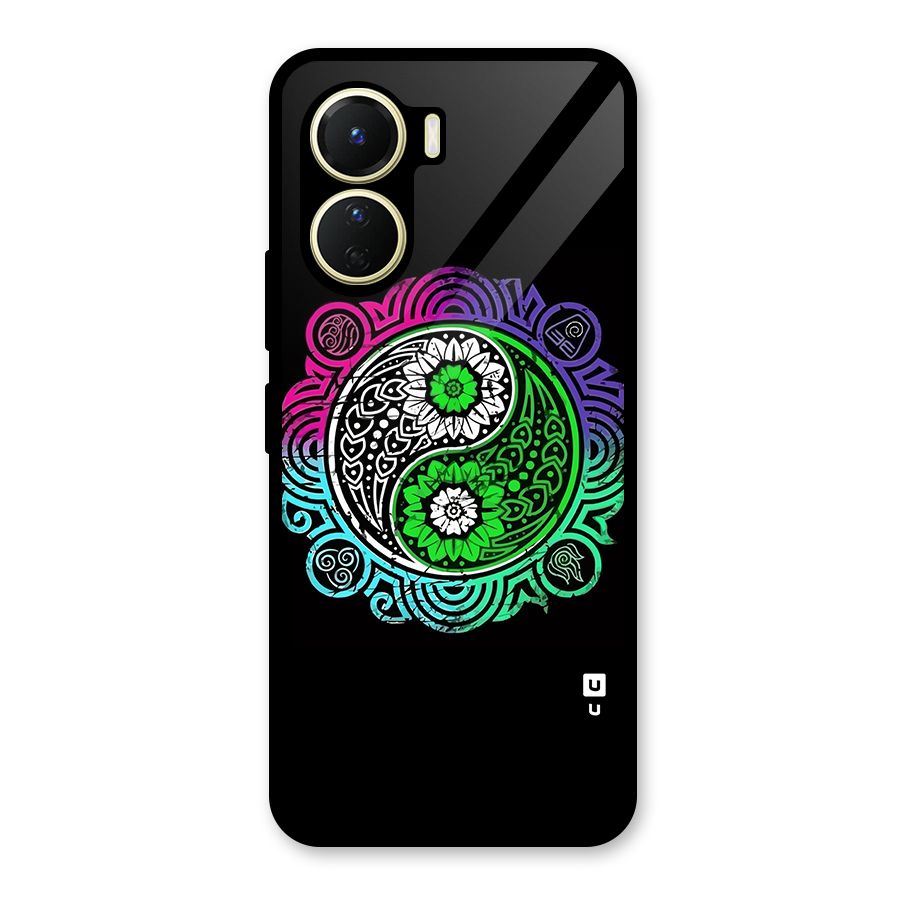 Yin and Yang Colorful Mandala Glass Back Case for Vivo Y16