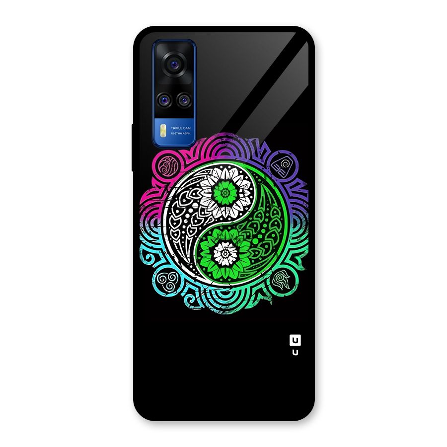 Yin and Yang Colorful Mandala Glass Back Case for Vivo Y31