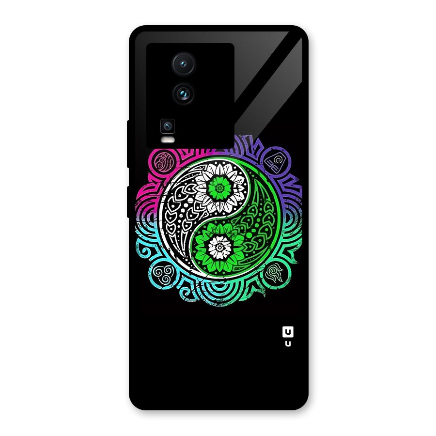 Yin and Yang Colorful Mandala Glass Back Case for Vivo iQOO Neo 7