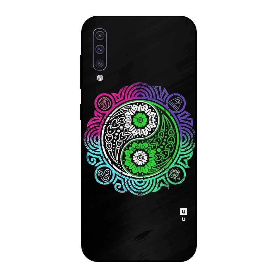 Yin and Yang Colorful Mandala Metal Back Case for Galaxy A50