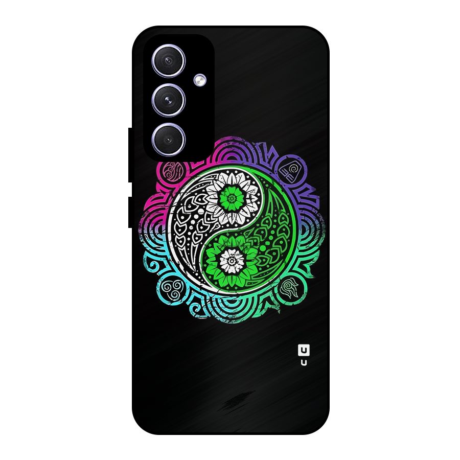 Yin and Yang Colorful Mandala Metal Back Case for Galaxy A54