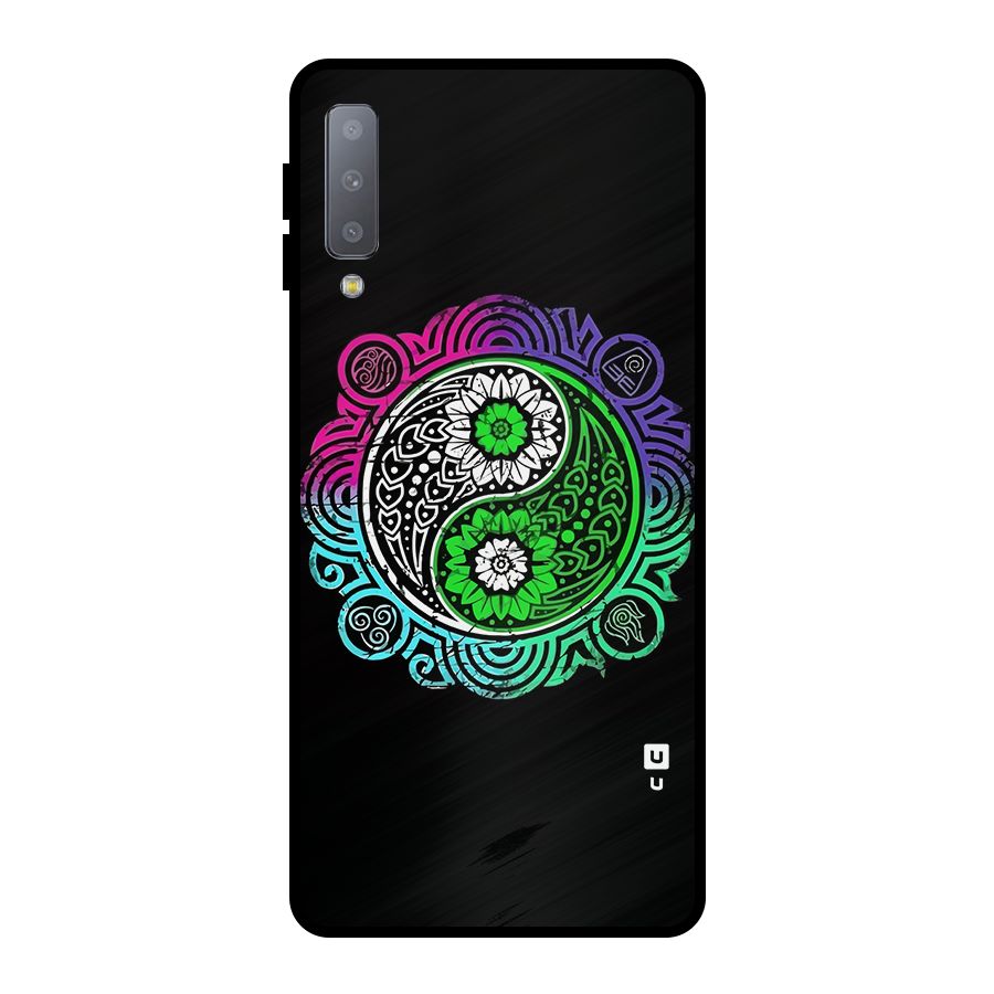 Yin and Yang Colorful Mandala Metal Back Case for Galaxy A7 (2018)