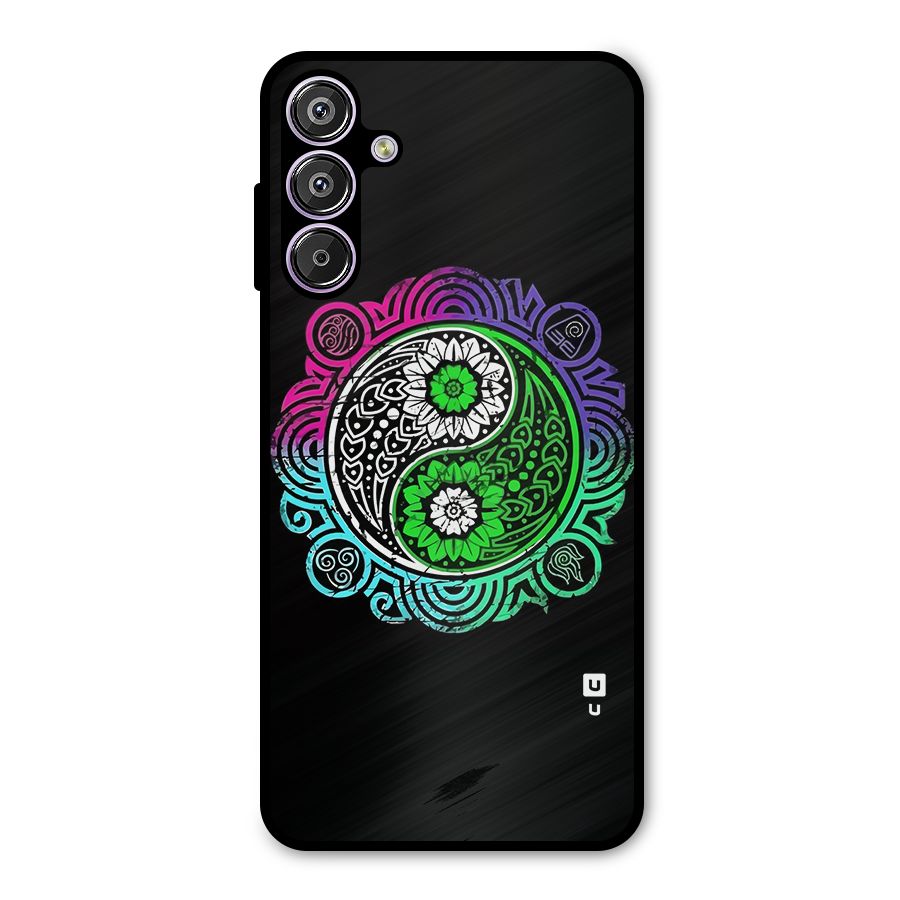 Yin and Yang Colorful Mandala Metal Back Case for Galaxy F15