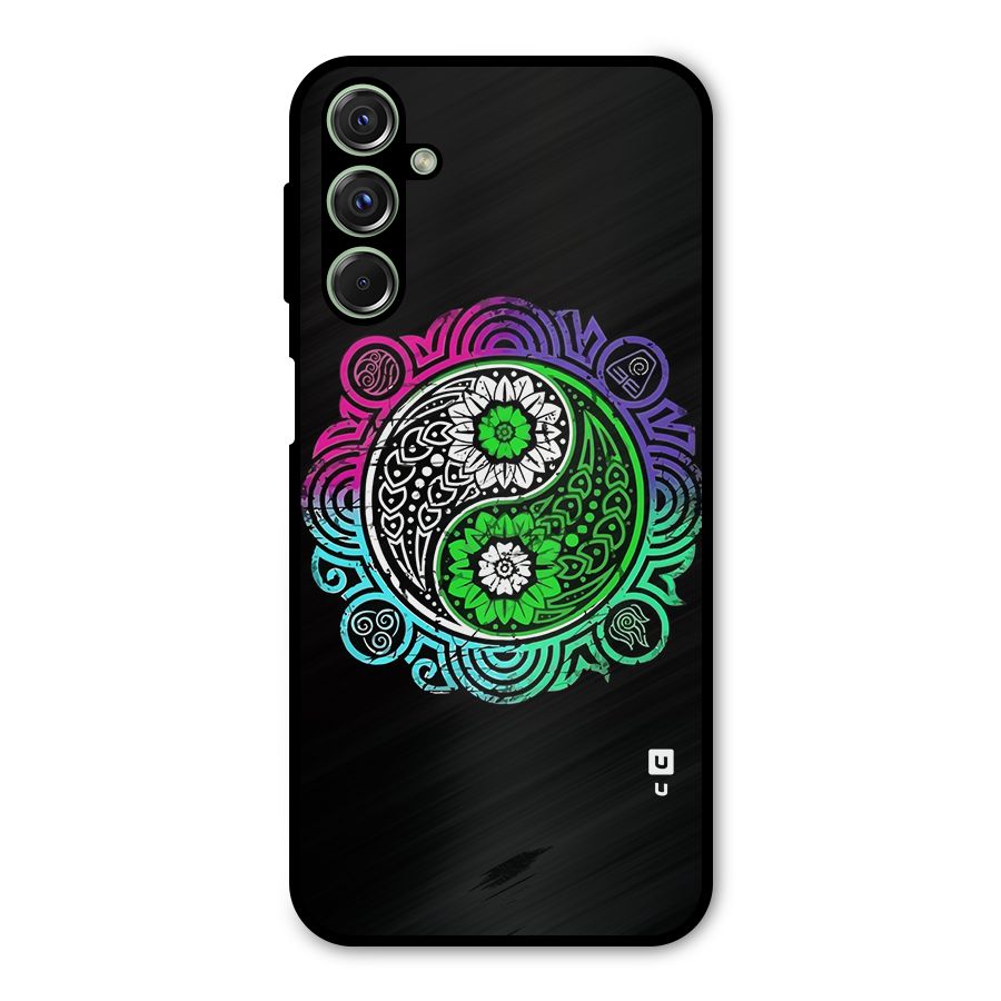 Yin and Yang Colorful Mandala Metal Back Case for Galaxy F34