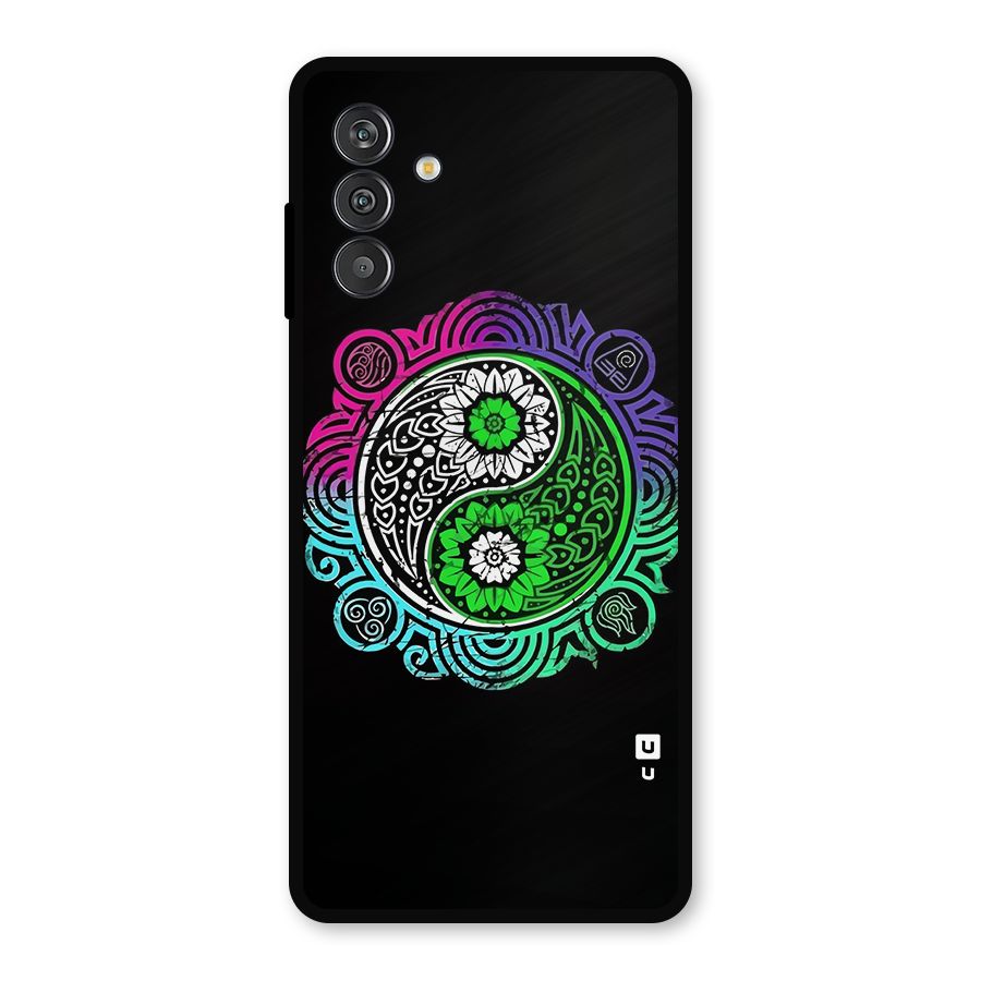 Yin and Yang Colorful Mandala Metal Back Case for Galaxy M14 5G