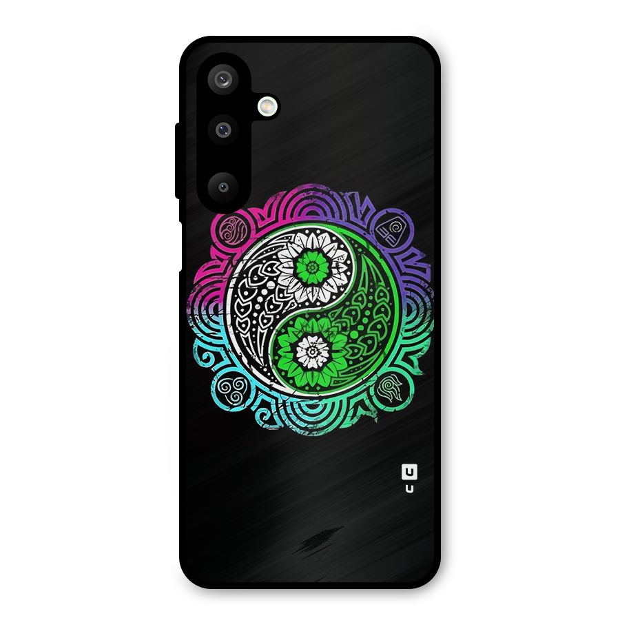 Yin and Yang Colorful Mandala Metal Back Case for Galaxy M16