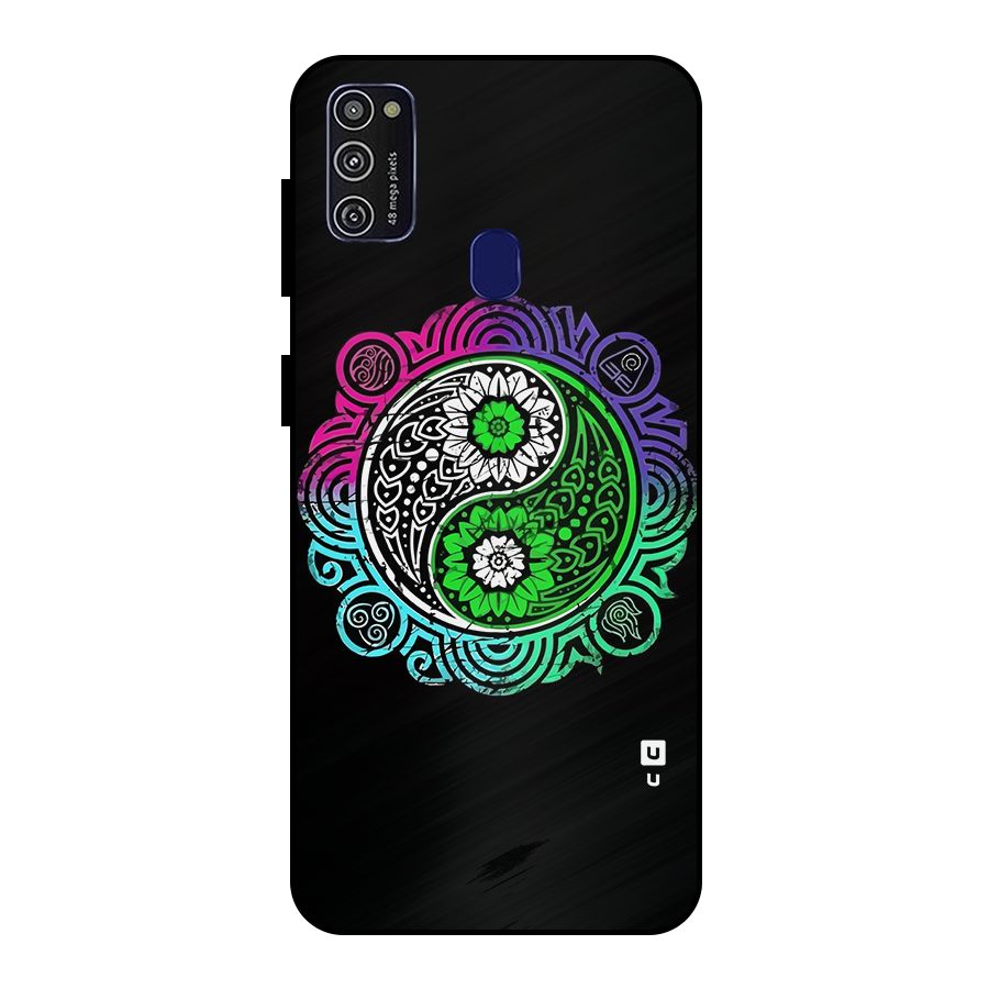 Yin and Yang Colorful Mandala Metal Back Case for Galaxy M21