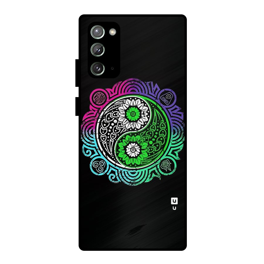 Yin and Yang Colorful Mandala Metal Back Case for Galaxy Note 20