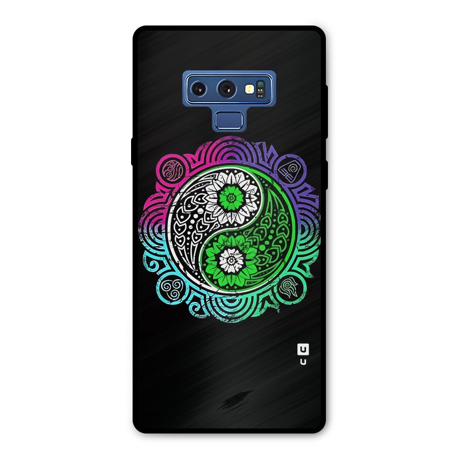 Yin and Yang Colorful Mandala Metal Back Case for Galaxy Note 9
