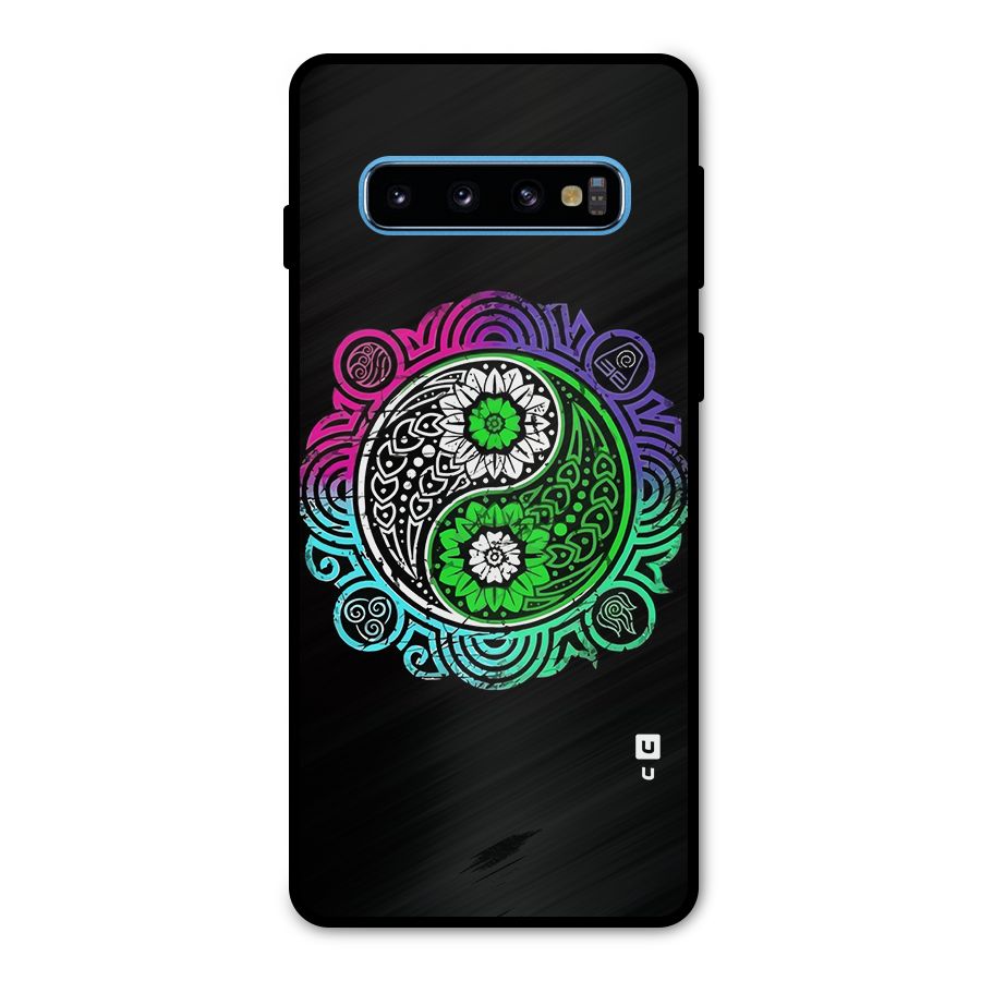 Yin and Yang Colorful Mandala Metal Back Case for Galaxy S10