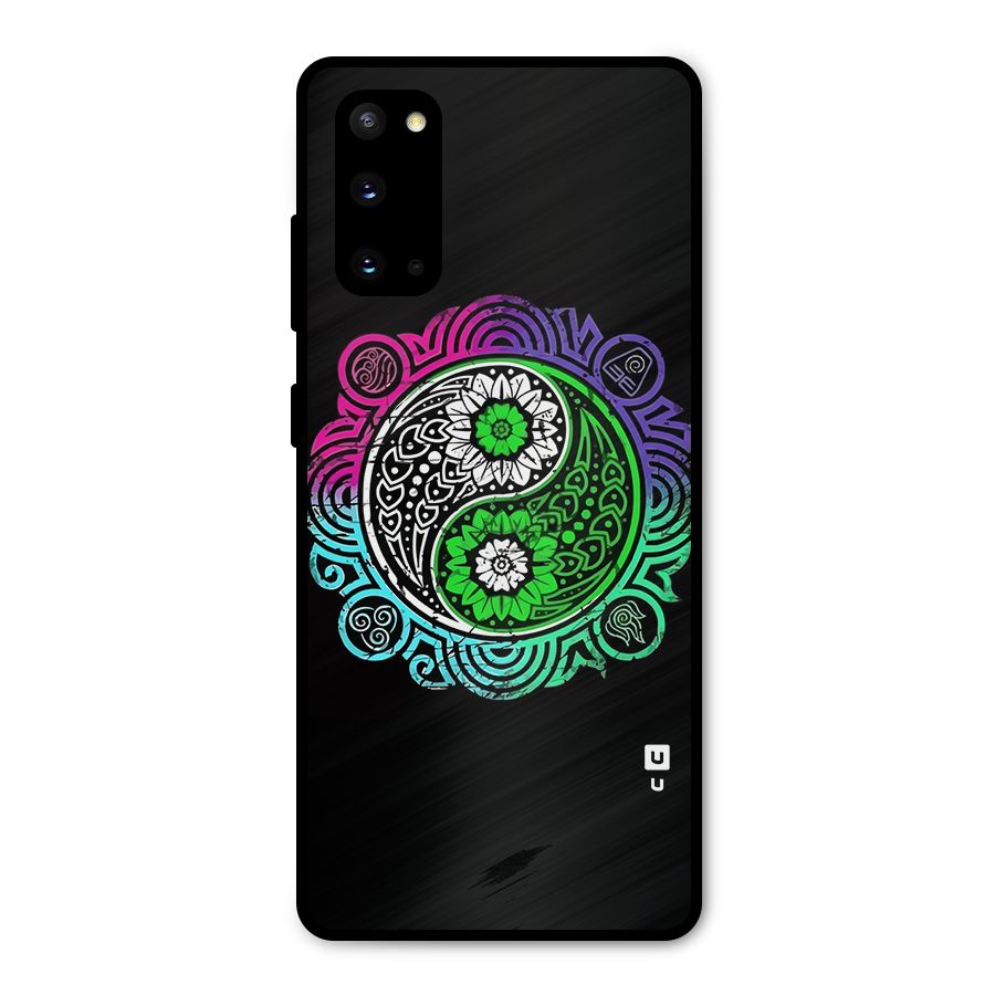 Yin and Yang Colorful Mandala Metal Back Case for Galaxy S20