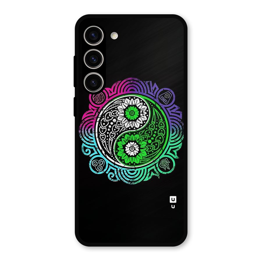 Yin and Yang Colorful Mandala Metal Back Case for Galaxy S23 Plus