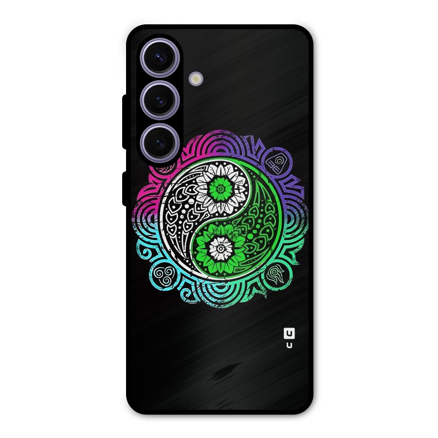 Yin and Yang Colorful Mandala Metal Back Case for Galaxy S24