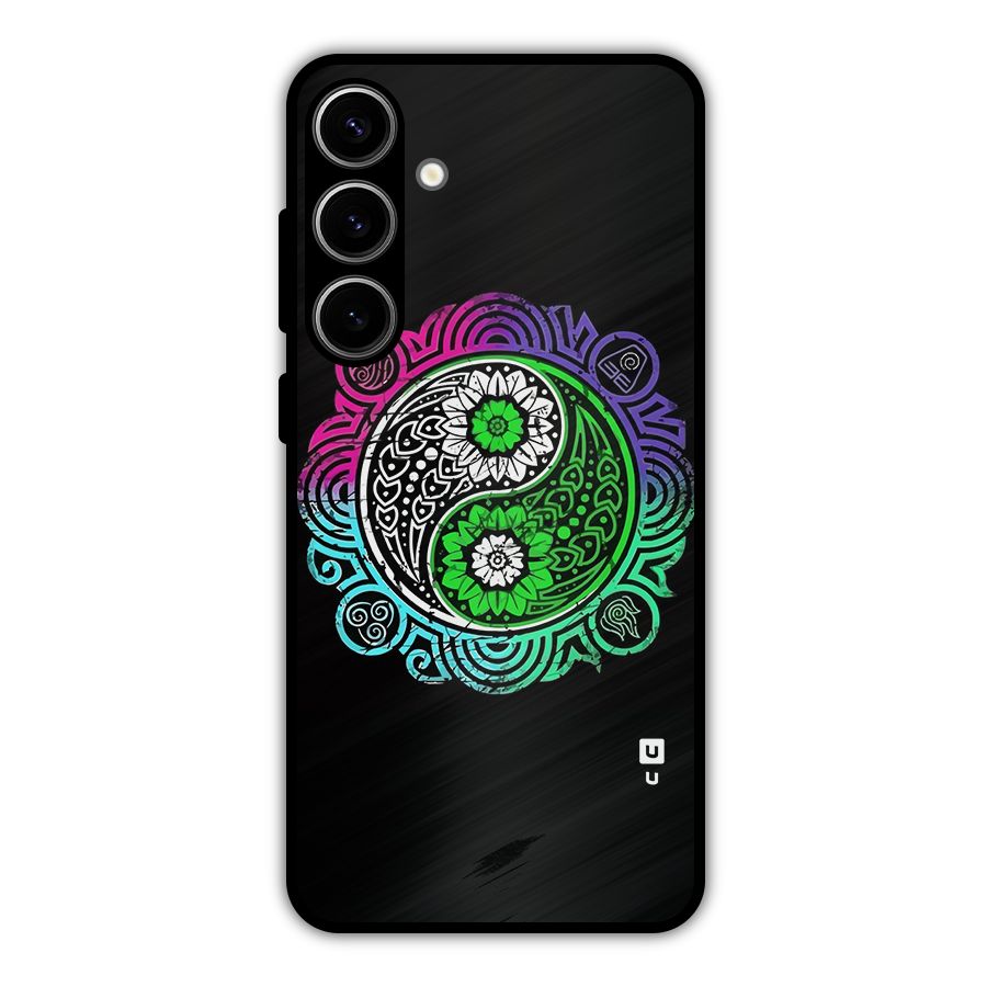 Yin and Yang Colorful Mandala Metal Back Case for Galaxy S24 Plus