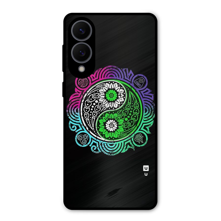 Yin and Yang Colorful Mandala Metal Back Case for Galaxy S25 Edge