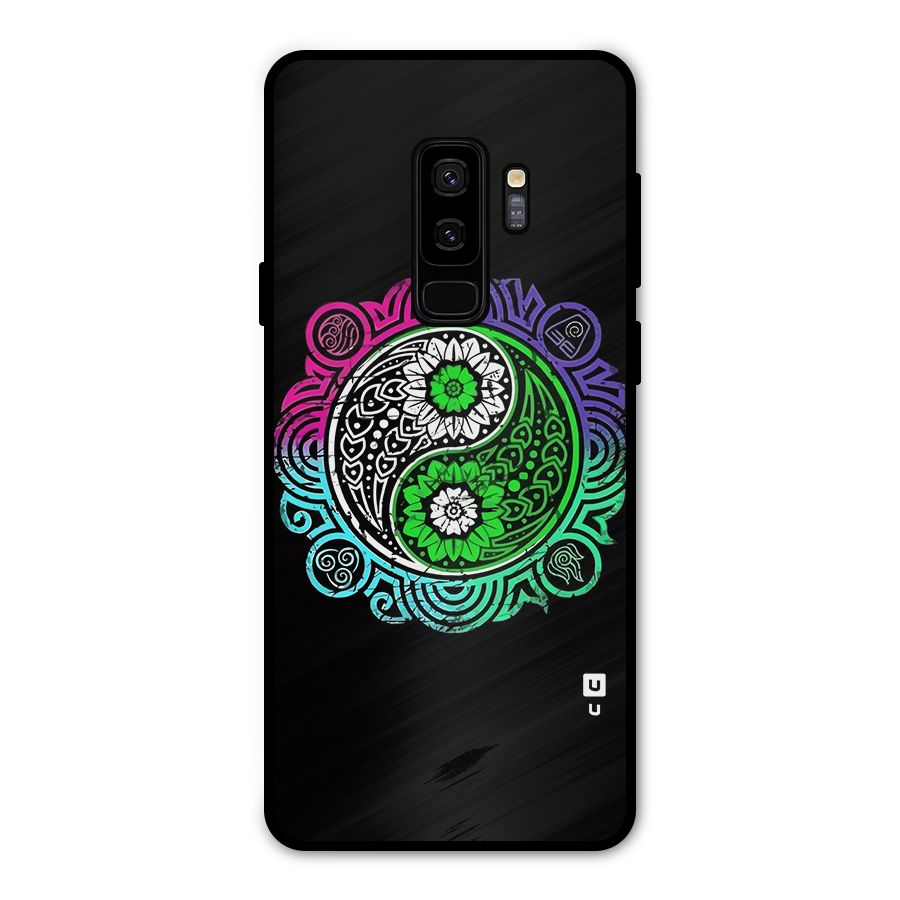 Yin and Yang Colorful Mandala Metal Back Case for Galaxy S9 Plus