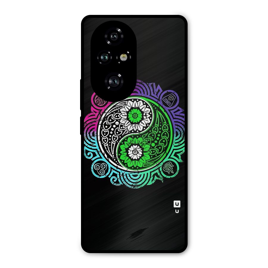 Yin and Yang Colorful Mandala Metal Back Case for Honor 200 Pro
