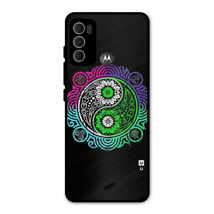 Yin and Yang Colorful Mandala Metal Back Case for Moto G60