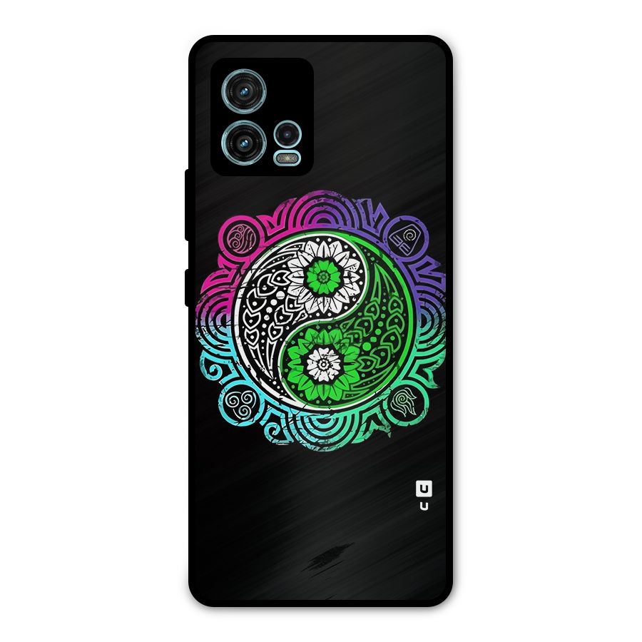 Yin and Yang Colorful Mandala Metal Back Case for Moto G72