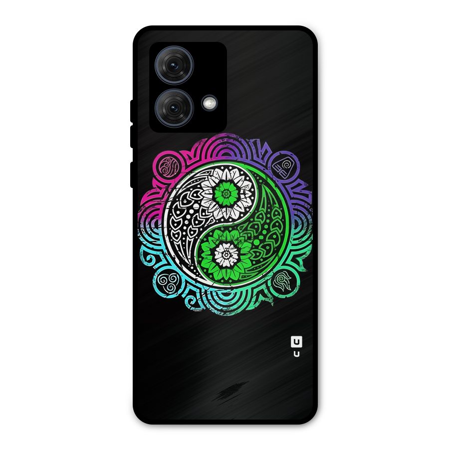 Yin and Yang Colorful Mandala Metal Back Case for Moto G84