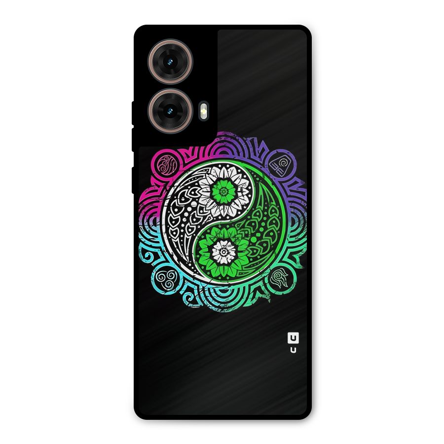 Yin and Yang Colorful Mandala Metal Back Case for Moto G85