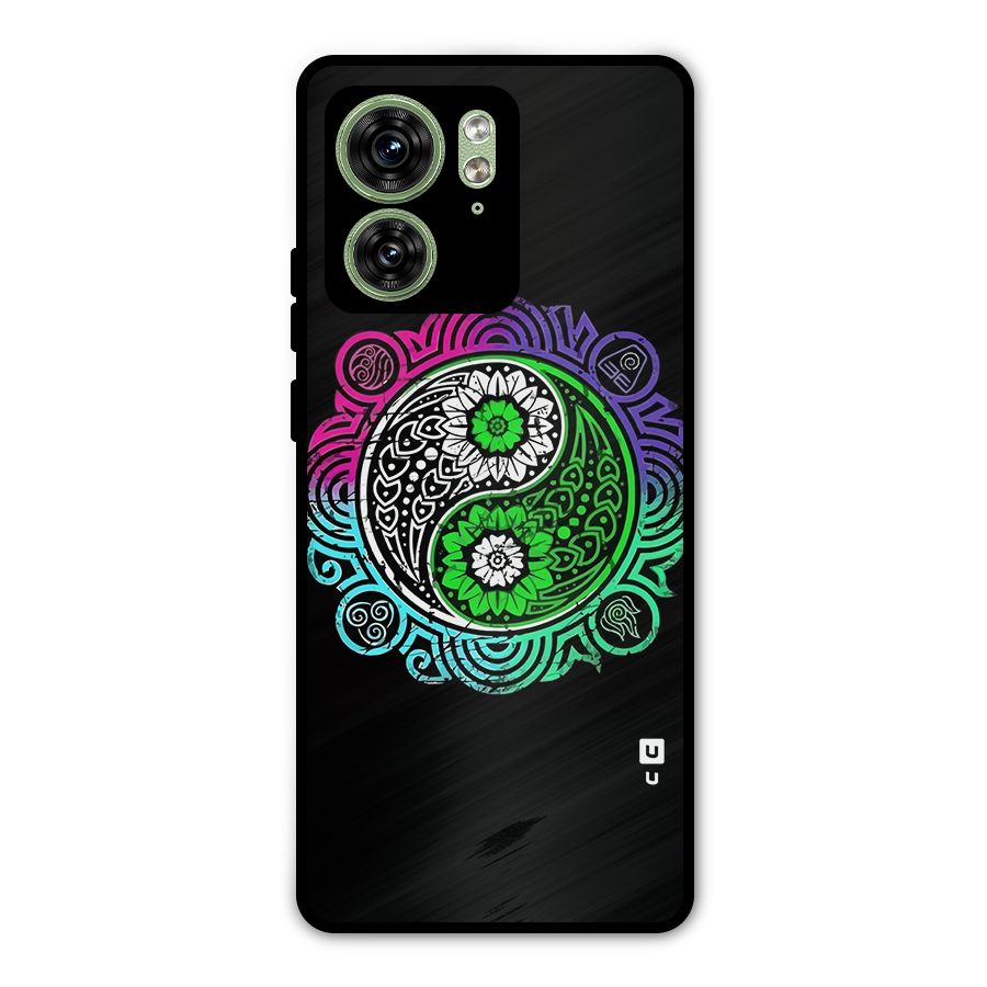 Yin and Yang Colorful Mandala Metal Back Case for Motorola Edge 40 5G