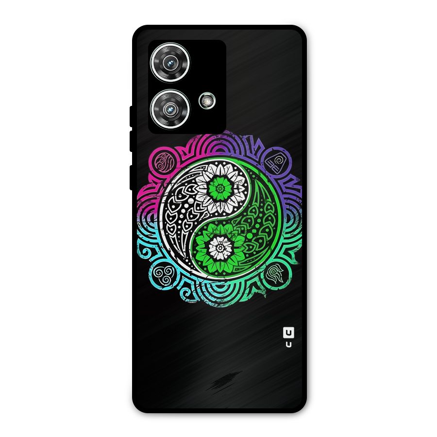 Yin and Yang Colorful Mandala Metal Back Case for Motorola Edge 40 Neo