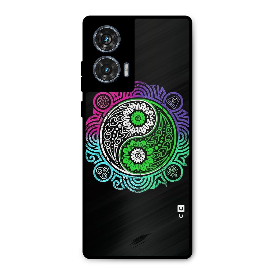 Yin and Yang Colorful Mandala Metal Back Case for Motorola G96