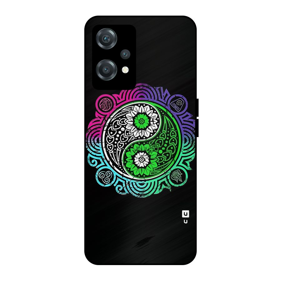 Yin and Yang Colorful Mandala Metal Back Case for OnePlus Nord CE 2 Lite 5G