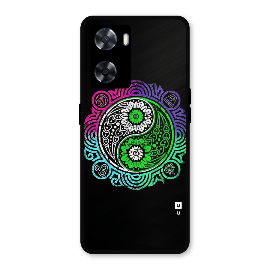 Yin and Yang Colorful Mandala Metal Back Case for Oppo A57 2022