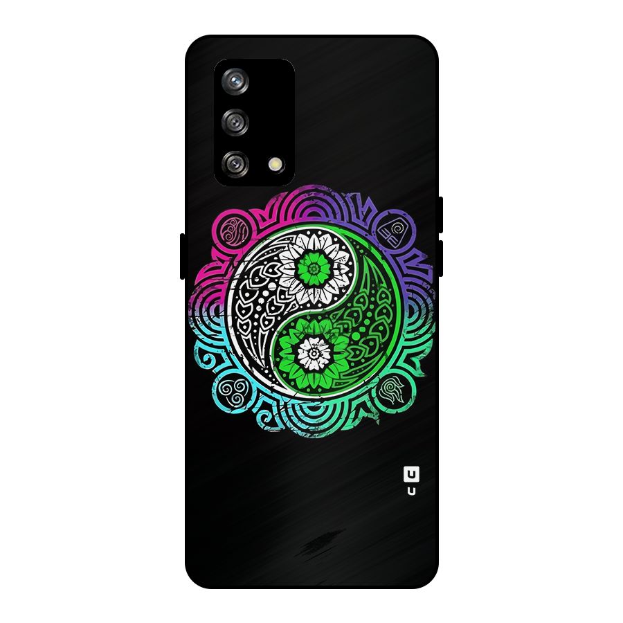Yin and Yang Colorful Mandala Metal Back Case for Oppo F19