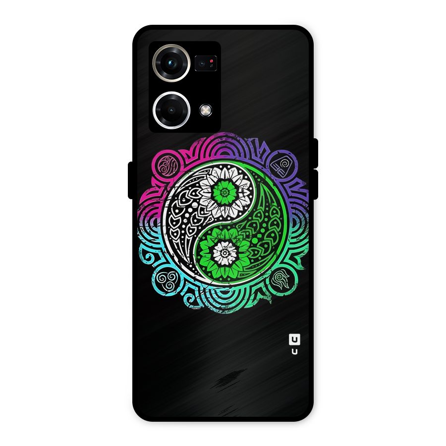 Yin and Yang Colorful Mandala Metal Back Case for Oppo F21s Pro 4G