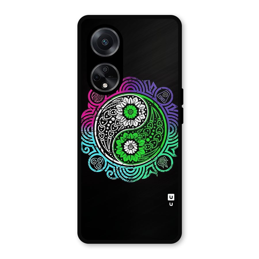 Yin and Yang Colorful Mandala Metal Back Case for Oppo F23