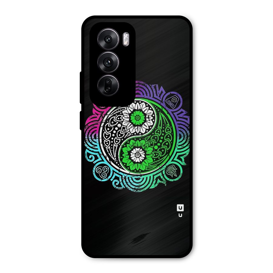 Yin and Yang Colorful Mandala Metal Back Case for Oppo Reno12