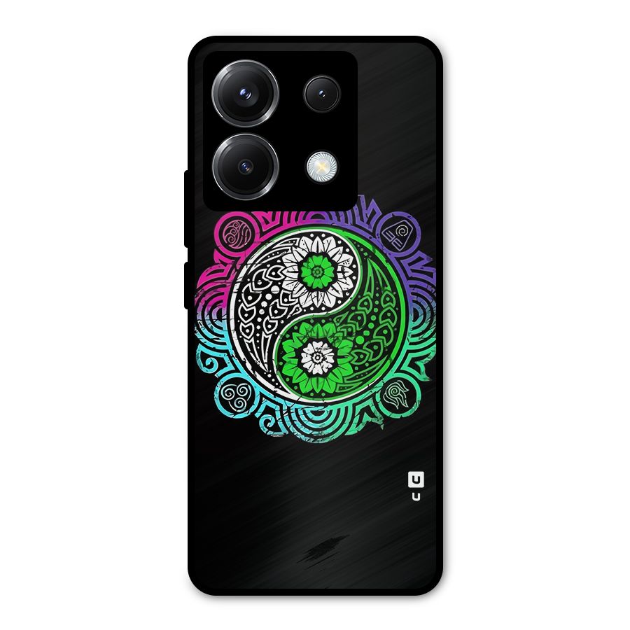 Yin and Yang Colorful Mandala Metal Back Case for Poco X6