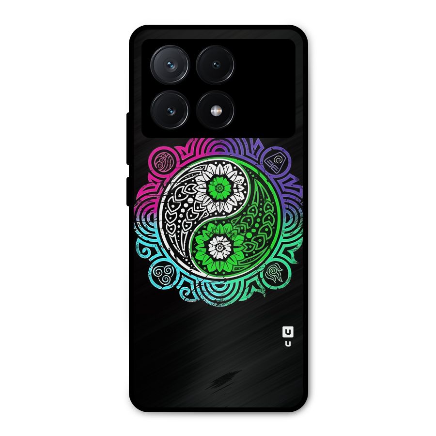 Yin and Yang Colorful Mandala Metal Back Case for Poco X6 Pro