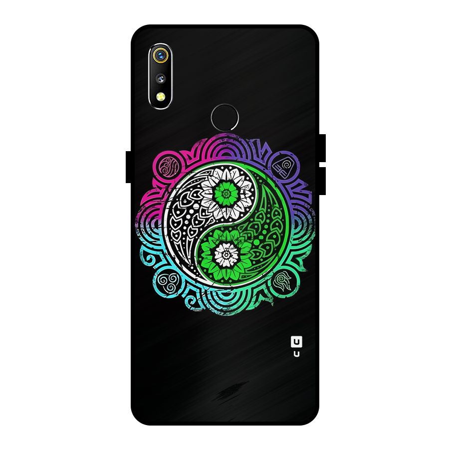 Yin and Yang Colorful Mandala Metal Back Case for Realme 3i