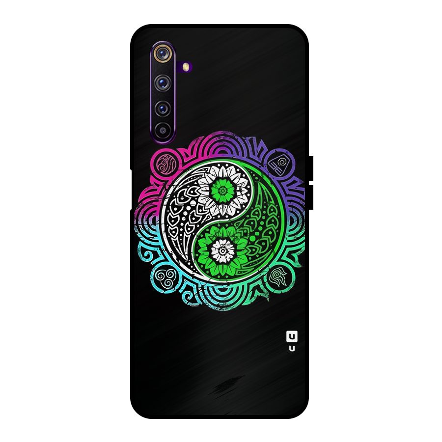 Yin and Yang Colorful Mandala Metal Back Case for Realme 6 Pro
