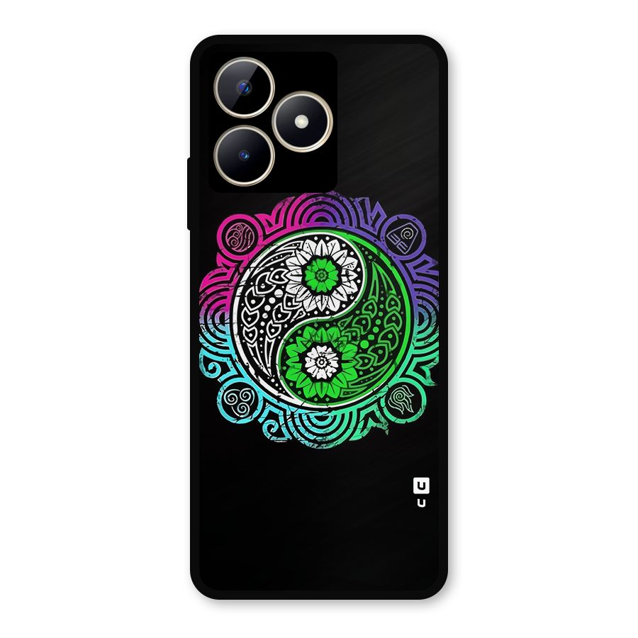 Yin and Yang Colorful Mandala Metal Back Case for Realme C53