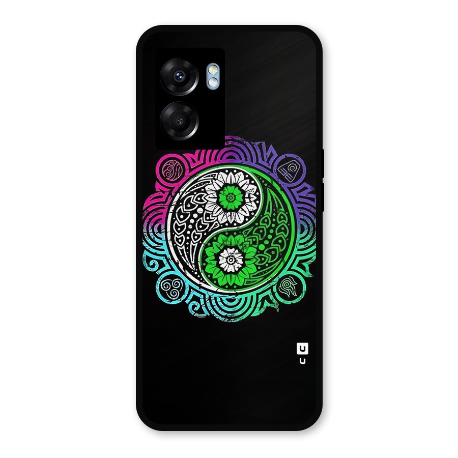 Yin and Yang Colorful Mandala Metal Back Case for Realme Narzo 50 5G